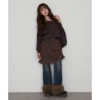 ワンピース オフショルスウェットレイヤードチェックワンピース