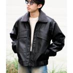 革ジャン ライダース 「ユニセックス」襟ボア取り外し可能/合皮/レザージップアップブルゾン メンズ レディース