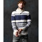 ショッピングセーター セーター ニット ケーブル編み衿ファスナータートルネックニット メンズ