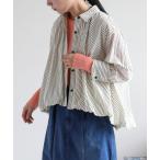 ショッピングバルーン ブラウス シャツ バルーンシルエットストライプシャツ レディース