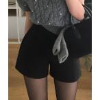 パンツ ウールライクスリムショートパンツ レディース