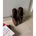 ショッピングバレエシューズ バレエシューズ パンプス 「on:nue」「4色展開/5サイズ展開」 ベルトデザインベロアフラットパンプス /2025 AW COLLECTION