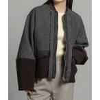 ショッピングツイード ブルゾン アウター ツイードコンビネーションブルゾン レディース