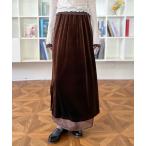 ショッピングロングスカート スカート 「Good Riddance」ストレートシルエット ベロア ロングスカート