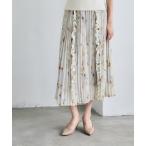 ショッピング花柄 スカート プリーツ×フリルドッキング花柄スカート
