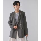 ショッピングクリップ ジャケット テーラードジャケット ストレッチダブルブレストテーラードジャケット/セットアップ対応可「洗濯機OK」 レディース