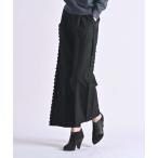 スラックス パンツ サイドプリーツワイドパンツ レディース