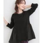 ショッピング体型カバー ニット セーター 「洗濯機可/S-LL/体型カバー」異素材きりかえ Aラインニット レディース