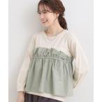 ショッピングフリル tシャツ フリルドッキングプルオーバー レディース