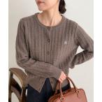 ニット セーター FR刺繍ケーブル柄ニットカーディガン レディース