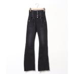 「EMODA」 加工ブーツカットデニムパンツ X-SMALL ブラック レディース