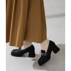 ショッピングヒール ローファー 厚底 スクエアトゥ ビット ヒール ローファー /51324 レディース