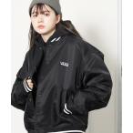 「VANS」 スタジャン S ブラック×ホワイト メンズ