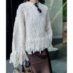 ニット セーター 「IRONING」fringe po レディース