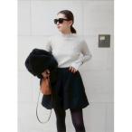 ニット セーター リブハイネックラメニットプルオーバー レディース