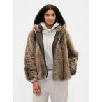 コート アウター フェイクファー リラックス ジップアップパーカーコート レディース