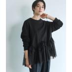 ショッピングフリル トレーナー スウェット BLACK チュールフリルスウェット レディース