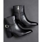 ブーツ サイドベルト ヒールブーツ / サイドジップ メンズ