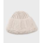 ショッピングニット帽 ニット帽 ニットキャップ フェイクファー付きニットワッチ レディース