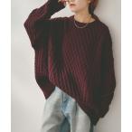 ニット セーター Higuchi*Sアラン柄ルーズニット レディース