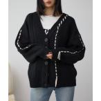 カーディガン ステッチデザインカーディガン レディース