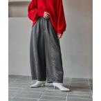 パンツ サテンワイドコクーンパンツ　600225 レディース