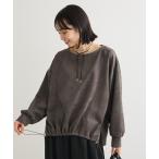 ショッピングスウェード tシャツ なめらかタッチスウェード調ドロストプルオーバー レディース