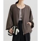 ブルゾン アウター パウダーデシンノーカラーブルゾン レディース