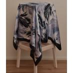 ショッピングスカーフ スカーフ バンダナ 「resonance」大花柄 スモーキーカラー シルクタッチ 大判スカーフ「7色展開」「マルチウェイ」 レディース