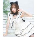 コスプレ コスプレ かわいい ネコ アニマル 体型カバー ドット フリル フレアスカート バックリボン 2Way マリン ワンピース 4点セット