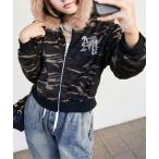 パーカー 「迷彩×ファー付き」レディース 裏毛スウェットジップパーカー ラインストーンロゴ 秋冬 レディース