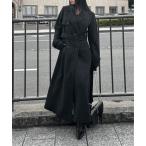 トレンチコート コート 「LVEU.」ウールトレンチコート / アウター コート 羽織 トレンチ ウール ロング ベルト付 ブラック グレー モード