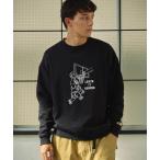 トレーナー スウェット Duckster/ダックスター　名場面刺繍 クルースウェット メンズ レディース