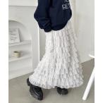 ショッピングロングスカート スカート ドットフリフリボリュームロングスカート