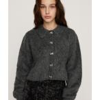 ショッピングリボン カーディガン RIBBON BUTTON SHAGGY C/D リボンボタン シャギー カーデ 秋服 冬服 レディース