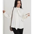 ショッピングカフス ブラウス シャツ ジャギーカフスリボンブラウス レディース
