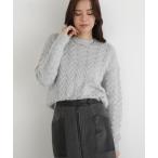 ニット セーター ラメケーブルニットプルオーバー レディース
