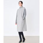 ワンピース 裏フリース ニットドッキング ワンピース