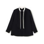 ブラウス シャツ スムースサテン ストリングネックブラウス レディース