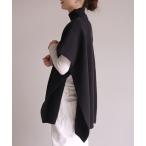 ショッピングケープ ニット セーター ハイネックケープニットプルオーバー レディース