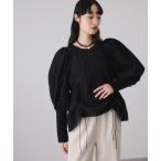 tシャツ ジャガードコンビギャザートップス レディース