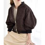 ショッピングブルゾン ブルゾン アウター quaranciel: ツイード ダブル ジップ ブルゾン レディース