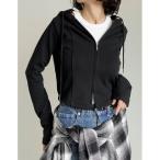 パーカー 「イージーケア」ライトダンボールビスチェラインパーカー レディース