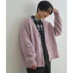 ショッピング楽 カーディガン 「洗える」エブ楽 ブークレシャギーVネックカーディガン「CROSS FUNCTION/クロスファンクション」 レディース