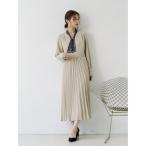 ワンピース スカーフタイパールプリーツワンピース