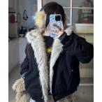 ブルゾン アウター 「LAMPOON」フェイクファーフードブルゾン レディース