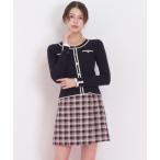 ショッピングSTUART スカート ツィードチェックビジュー釦ミニスカート