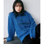 セーター ニット ニット - インターシャロングスリーブクルーネックセーター メンズ