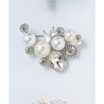 ブローチ パールMIXトライアングル ブローチ レディース