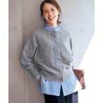 カーディガン 「前後着用 可能」ふわふわニット 2WAY パールボタンカーディガン レディース